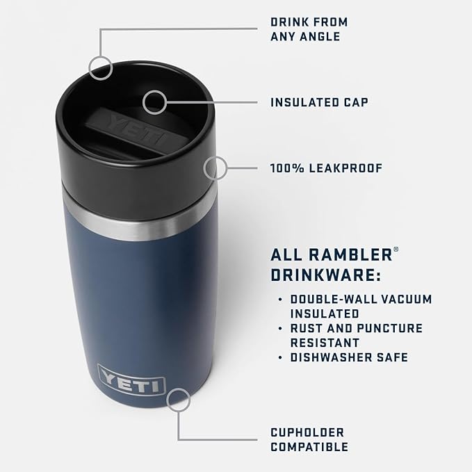 YETI Rambler 12 oz Travel Bottle, Stainless Steel, Vacuum Insulated with Leakproof Commuter Cap, Blue Camo