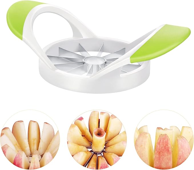 Supercenter Apple Cutter, Apple Corer and Slicer - Stainless Steel Apple Corer - 4.72 Inch Apple Slicer Tool with 12 Super Sharp Blades, lightweight Apple Slicer and Corer with Anti-slip Handle