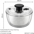 Good Grips Salad Spinner 6.3 Qt – Large Lettuce Spinner & Salad Cleaner with Bowl & Lid, Fruit Washer, Vegetable Cleaner, Strainer Bowl, Fast Drying Multipurpose Kitchen Tool