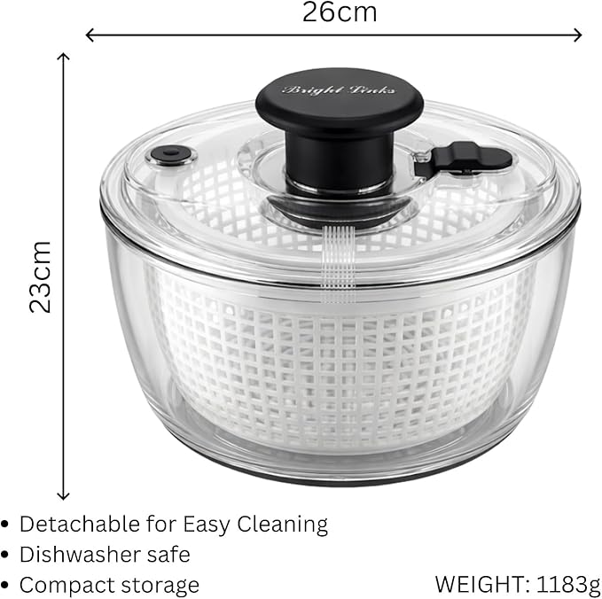 Good Grips Salad Spinner 6.3 Qt – Large Lettuce Spinner & Salad Cleaner with Bowl & Lid, Fruit Washer, Vegetable Cleaner, Strainer Bowl, Fast Drying Multipurpose Kitchen Tool