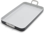 GreenPan x Bobby Flay 18" x 11" Nonstick Double Burner Griddle, PFAS-Free Ceramic Double Stovetop Skillet, Stainless Steel Handles, Dual-Use Cooking, Easy Clean Dishwasher & Oven Safe Pan, Gray