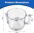 DLC-005AGTXT1 14-Cup Capacity Food Processor Working Bowl - Compatible with Cuisinart DFP-14 Series, Equipped with 4 Locking Clips, Suitable for DFP-14NWBCT1 Working Bowl Lid