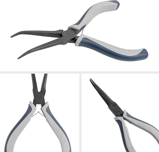Fish Bone Pliers/Tweezers Washable Stainless Steel, 6inch, Black