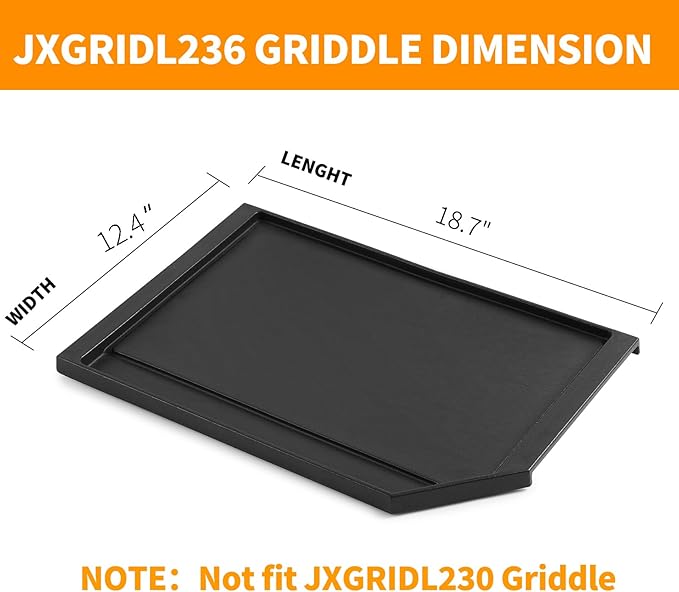 Upgraded JXGRIDL236 Griddle Replacement for GE Stove Parts Cast Iron Griddle Plate PGP7036SLSS JGP5036SLSS GE Cafe Profile Range Griddle 36 Inch Stove Top Cooktop Side Burner Flat Top Pan
