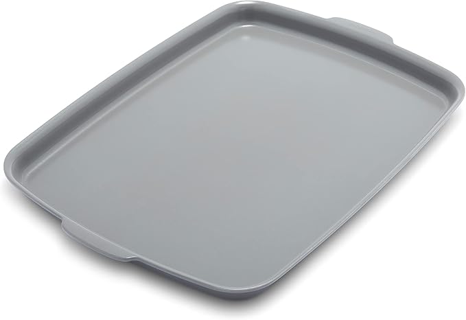 GreenPan Premiere Ovenware Healthy Ceramic Nonstick 18" x 13" Half Rectangular Baking Pan, PFAS-Free, Warp-Free Bakeware, Durable Quick Heating, Oven & Broiler Safe to 600F, Dishwasher Safe, Gray
