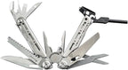 HX OUTDOORS 19 In 1 Multi Tool Pocket Knife Set, Stainless Steel Multitool Pliers with Fire Starter and Glass Breaker, Folding EDC Camping Survival Tools for Men (Silver)