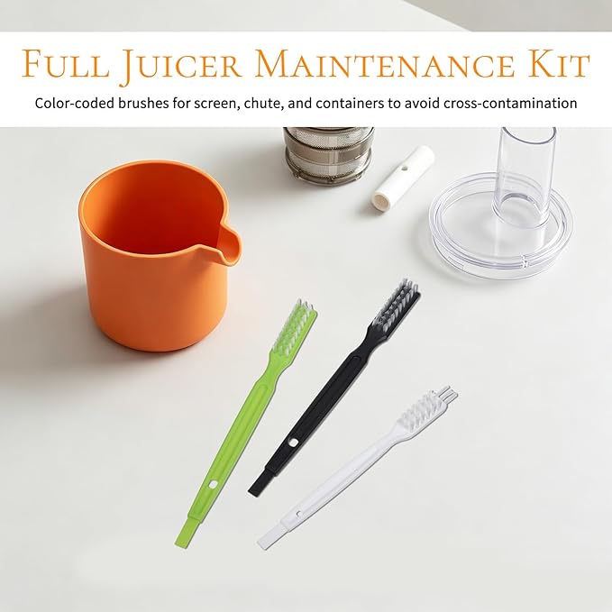Gjinxi 3pcs Juicer Machine Cleaning Brushes Set Replacement Masticating Cleaner Bristles Accessories Kitchen Tool Supplies for Toaster Milk Maker Sink Tile Grout Grater Soy Crevice Dish Pot Pan