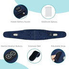 Comfytemp Cordless Heating Pad with Massager for Back Pain Relief, Portable Lower Back Massager Wearable, Birthday Gifts for Dad Mom Men Women, 3 Heat, 30mins Auto-Off Blue