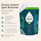 Puracy Laundry Stain Remover for Clothes Laundry - Carpet Stain Remover Carpet Spot Cleaner Couch Stain Remover - Clothes Spray, Free & Clear - Instant Spot Remover, 48 Fl Oz (Pack of 1)