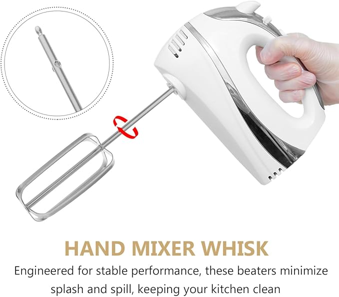 Hand Mixer Replacement Beaters: 2 Pack Stainless Steel Attachments for Electric Mixer, Egg Beater Whisk Set, Handheld Kitchen Baking Parts for Cake Batter Dough Cream