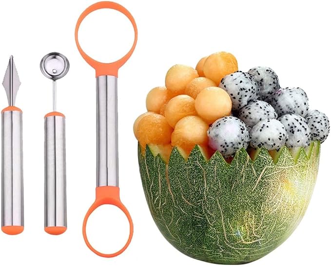 Melon Ball Scoop, Carving, Fruit Set Spoon Ice Cream Cooking Tools Kitchen Accessories Gadgets