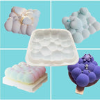 3D Cloud Shape Silicone Mold for Baking Mousse Cake Ice Cream Dessert Pudding Brownie Pastry Fondant Jelly Cake Decoration Mold