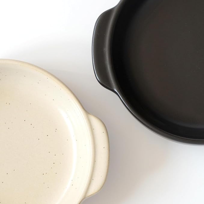 Santo Banko Ware Au Gratin Dish, Large, 22.0 fl oz (650 ml), Heat Resistant, Oven-safe, Direct Fire, Microwave, Dishwasher Safe, Stackable, Black, Made in Japan