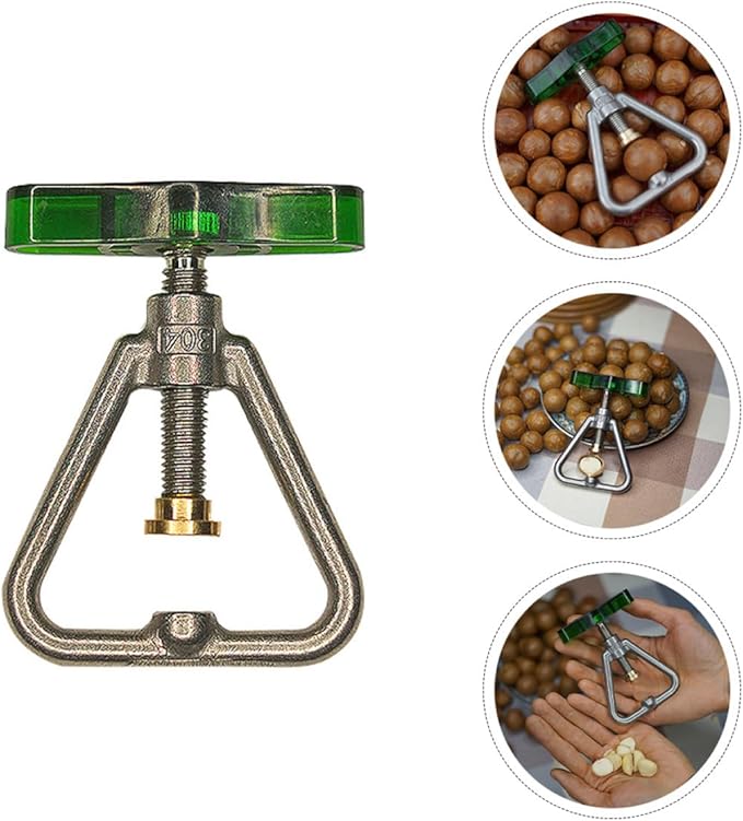 SHINEOFI Macadamia Nut Opener and Walnut Shell Opening Tool, Stainless Steel Labor-Saving Nutcracker Clamp for Kitchen Use, Sturdy Handheld Specialty Gadget for Nut Shell Opening at Home