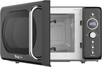 Total Chef Retro Microwave Oven | 20L / 0.7 Cu Ft | Quick Start & Defrost By Weight/Time | 8 Pre-set Cooking Modes For Coffee, Rice, Pasta, Potato, Reheat, Fish, Pizza, Popcorn | 700W | Black