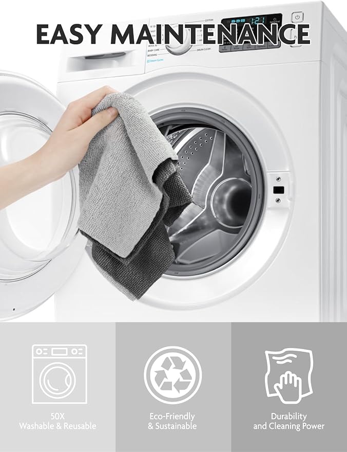 Fantasticlean Microfiber Cleaning Cloth Roll -30 Pack, Tear Away Microfiber Towels, 12" x 12", Reusable, Washable, Scratch Free, Ultra Absorbent for Car, Home Supplies (DimGray)