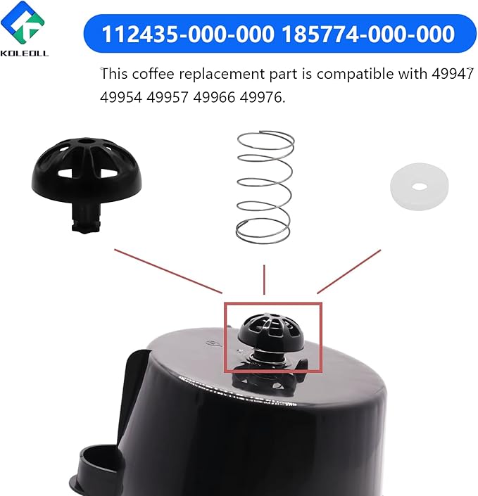 2 Pack Coffee Maker Brew Basket Stop Valve Kit 112435-000-000 185774-000-000 Compatible with Hamilton Beach Coffee Makers 990117900 990237500