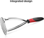 Joyoldelf Heavy Duty Potato Masher, Stainless Steel Integrated Masher Kitchen Tool & Food Masher/Potato Smasher with Non-slip Handle, Perfect for Bean, Vegetable, Fruits, Baby Food, Avocado, Meat