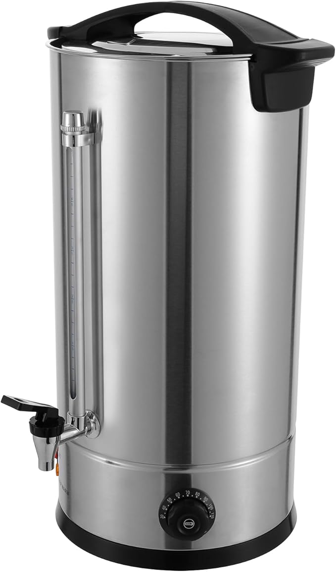 Coffee Urn, 160 Cup Coffee Percolator Commercial Coffee Maker, 25L Stainless Steel Coffee Maker Hot Water Beverage Dispenser Electric Coffee Urn For Catering, Wedding, Party (25L)