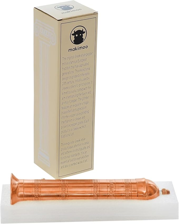 Original Greek Pepper Mill, European Style Salt and Pepper Grinder, 9-Inch (Copper)