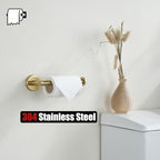 JQK Gold Toilet Paper Holder, 5 Inch Tissue Paper Dispenser, 304 Stainless Steel Thick 0.8mm Wall Mount, Brushed Brass, 2 Pack, TPH120-BG-P2