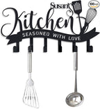 Personalized Kitchen Wall Decor Custom Name Metal Utensil Hook Rack Kitchen Organizer Wall Mounted Decorative Hooks for Home Mothers Day Gift