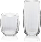 Libbey Samba Tumbler and Rocks Glasses Set of 16, All Purpose Everyday Drinking Glasses Set, Dishwasher Safe Kitchen Glassware Set for Holidays Events