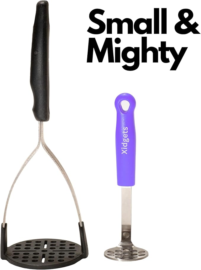 Mini Avocado Masher, Small Potato masher. Heavy Duty, Kitchen Utensil. Stainless Steel, Tiny Masher, Compact Mini smasher for Avocado - Effortless Guacamole Preparation, Dishwasher Safe (Plum Purple)