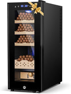 Cigar Electric Humidor, 35L 250 Counts Large Capacity Thermostatic Electric Cigar Cooler Cabinet with Digital LED Screen, Safety Lock,Smart Humidity & Temp Control, Gifts for Men