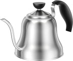 Coffee Kettle for Stove Top Premium Gooseneck Kettle, Pour Over Coffee Tea Pot, Stovetop Teapot, Hot Water Heater for Camping, Home & Kitchen, Stainless Steel - Small 28oz, Brushed