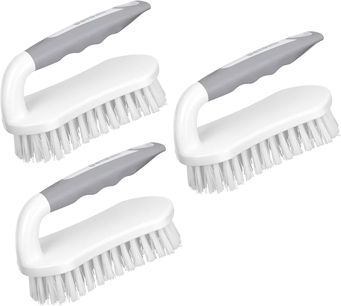 SetSail Scrub Brush, Heavy-Duty Scrub Brushes for Cleaning with Stiff Bristles Cleaning Brush for Shower, Bathroom, Carpet, Kitchen and Bathtub Scrubber - 3 Pack