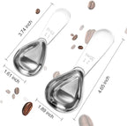 Safring Stainless steel coffee scoop 2-piece set (1 tbsp, 2 tbsp) durable Tablespoon, ergonomic measuring spoon, Suitable for small and large jars，short-handled spoon (Silver)