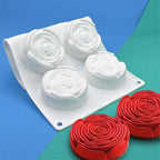 Flower Silicone Cake Ice Cream Chocolate Mold Soap Silicone Molds 3D Cupcake Bakeware Baking Dish Cake Pan (Flower K_10.72 X6.8 X1 inch)