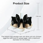 Asltw Dolphin Boiled Egg Holder – 3-in-1 Cooker, Server & Fridge Tray for Soft/Hard Eggs, BPA-Free, Cute Kitchen Gift for Kids & Families (Black+White)