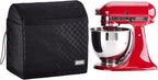HOMEST Stand Mixer Quilted Dust Cover with Pockets Compatible with KitchenAid 5/4.5 Quart Tilt Head, Black(Patent Design)