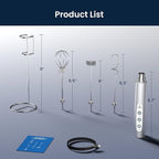 Sakgos Milk Frother with Stand Rechargeable-Handheld Frother Wand with 3 Stainless Whisks 3 Speed Adjustable, Electric Whisk Drink Mixer, Foam Maker Blender for Matcha Latte Cappuccino Chocolate