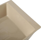 Gibson Elite 2-Quart 10" x 8.5" Stoneware Baking Dish with Acacia Wood Lid – Taupe Rectangular Oven Safe Baker for Casseroles, Roasting & Serving