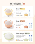 Moyuum Silicone Microwave Steamer | Made in Korea, Baby Food Maker Bowl with Lid, Egg and Vegetable Steam Cooker, Japanese Donabe Inspired Cooking Pot, Dishwasher Safe(Large, Violet)