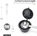 Long Handle Coffee Scoop: 5.64 Inch 18/8 Stainless Steel 1 Tablespoon Metal Measuring Spoon Tbsp Scoop for Coffee Beans, Grounds Coffee, Coffee Powder, Tea, Tall Jars (1Tbsp/15ml)