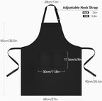 NLUS 2 Pack Kitchen Cooking Aprons, Adjustable Bib Soft Chef Apron with 2 Pockets for Men Women (Black,2)