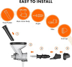 Masticating Juicer Attachment for KitchenAid Stand Mixer, Cold Press Juicer Machine, Slow Masticating Juicer Attachment with Dual Feed Chute, For KitchenAid Mixer Attachments by Gvode