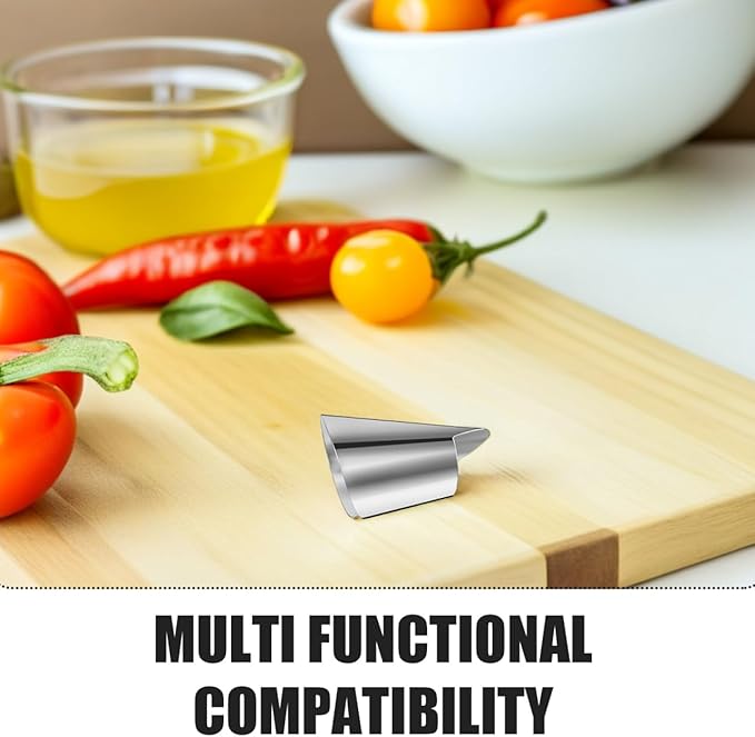 Amosfun 20pcs Stainless Steel Finger Nail Guard Kitchen Tools for Cutting Dicing Peeling Finger Protectors for Vegetable Fruit and Seafood Preparation Home and Professional Use