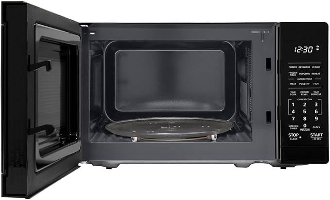 SHARP Compact Countertop Microwave Oven with Removable 10" Carousel Turntable, 700 Watt, 0.7 Cubic Feet, Black