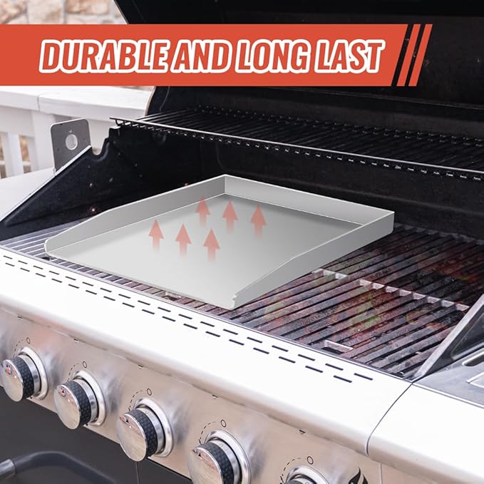 Havy-Duty Stainless Steel Griddle Pan for Outdoor Grill Stove Cooking 15.75 X 11.8 inch