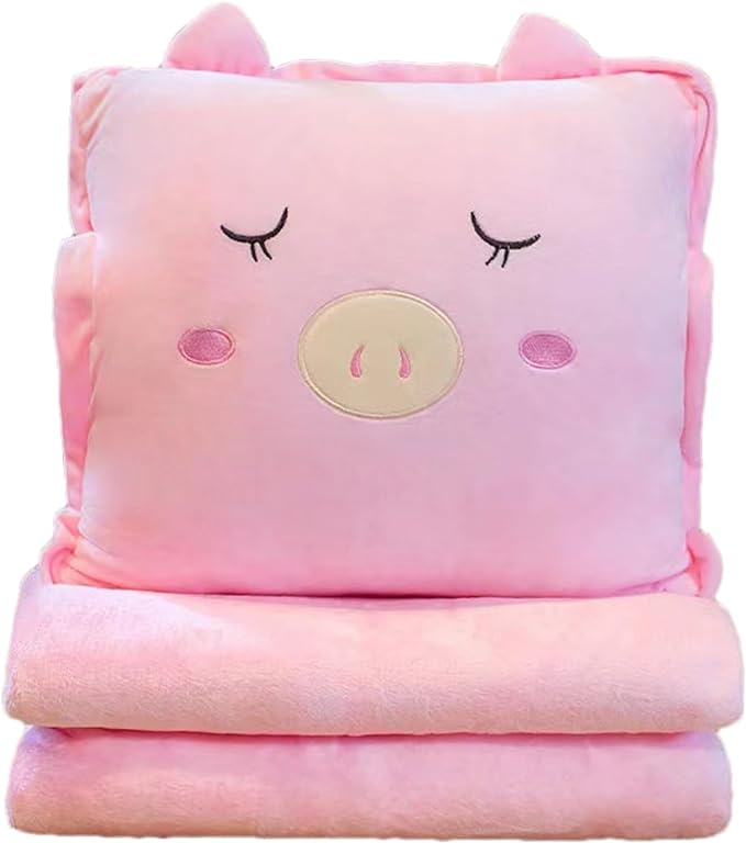 Fruit Throw Blanket and Pillow Set, Travel Blanket Compact Convenient Bed Throw Pillows with Airplane and Car Suitable for Office Nap Time (B, 67in x 39in)