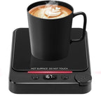 Fast Heating Coffee Mug Warmer,POLEDY Auto Shut Off Cup Warmer, Electric Beverage Warmer for Tea, Milk, Cocoa with 2-12H Timer, 3-Temp Settings Candle Warmer Plate, Black Smart Candle Melter