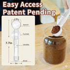 Coffee Scoop with Funnel for Ground Coffee, Protein Powder & Tea, for Reusable K Cup Refiller, 2TBSP Mess-Free, Funnel Design Prevents Spills (Translucent White, 2-Pack)