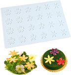 Hollow 3D Leaf Tuille Lace Silicone Cake Moulds, Molds Silicone Baking Fondant Tuile Molds, Polymer Clay Mold for Baking, Clay, Resin, Sugar Craft, Dessert Cake Decoration (3pcs Flower Fondant Mold)