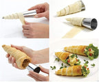 Non-stick Cream Horn Molds Stainless Steel, FantasyDay 5 inch Large Size Cannoli Tubes Kit Pack of 16 Baking Cones Pastry Roll Horn Croissant Mold - Christmas Anniversary Free Standing Cone Shape