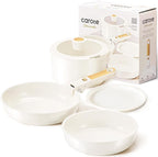 CAROTE 6pcs Pots and Pans Set Non Stick, Cookware Sets, Kitchen Set, Oven/Fridge Safe, Space Saving Pots Set, Nonstick Cooking Set with Versatile Detachable Handle, Induction RV Set